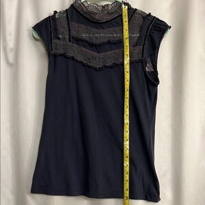 Elegant Navy Lace Women's Top